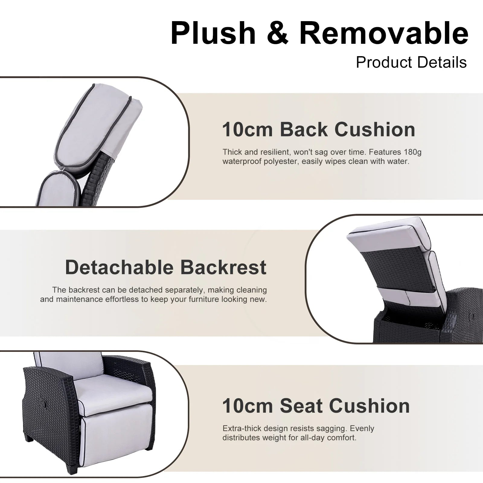 Fauteuil de Jardin Premium avec Tablette — Votre Coin Lecture