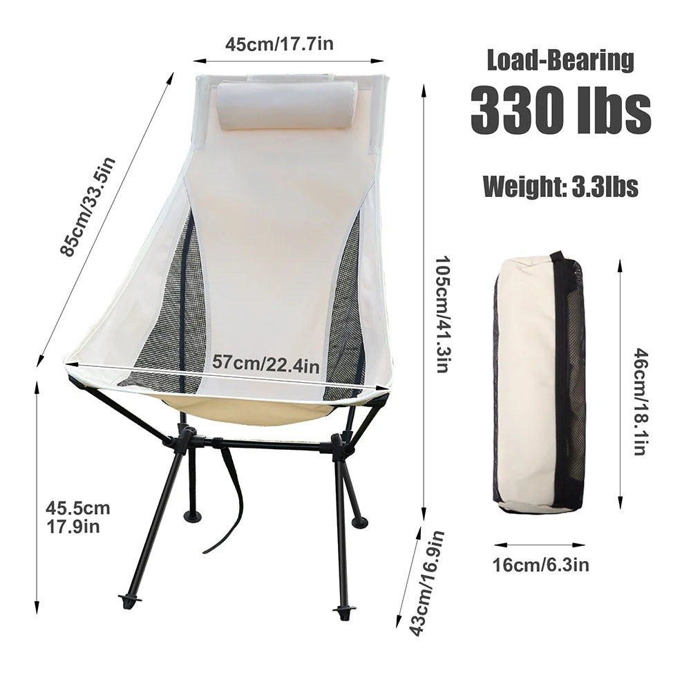 Chaise Camping Aluminium avec Appui-Tête — Repos Mérité