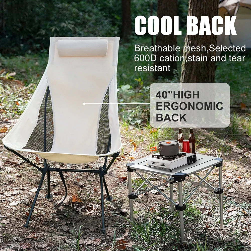 Chaise Camping Aluminium avec Appui-Tête — Repos Mérité