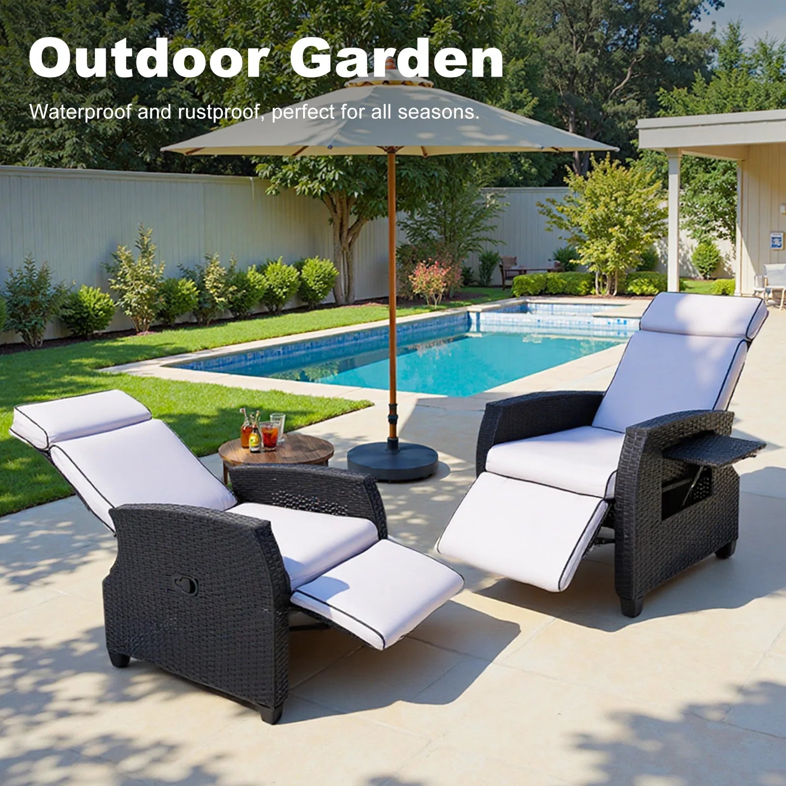 Fauteuil de Jardin Premium avec Tablette — Votre Coin Lecture