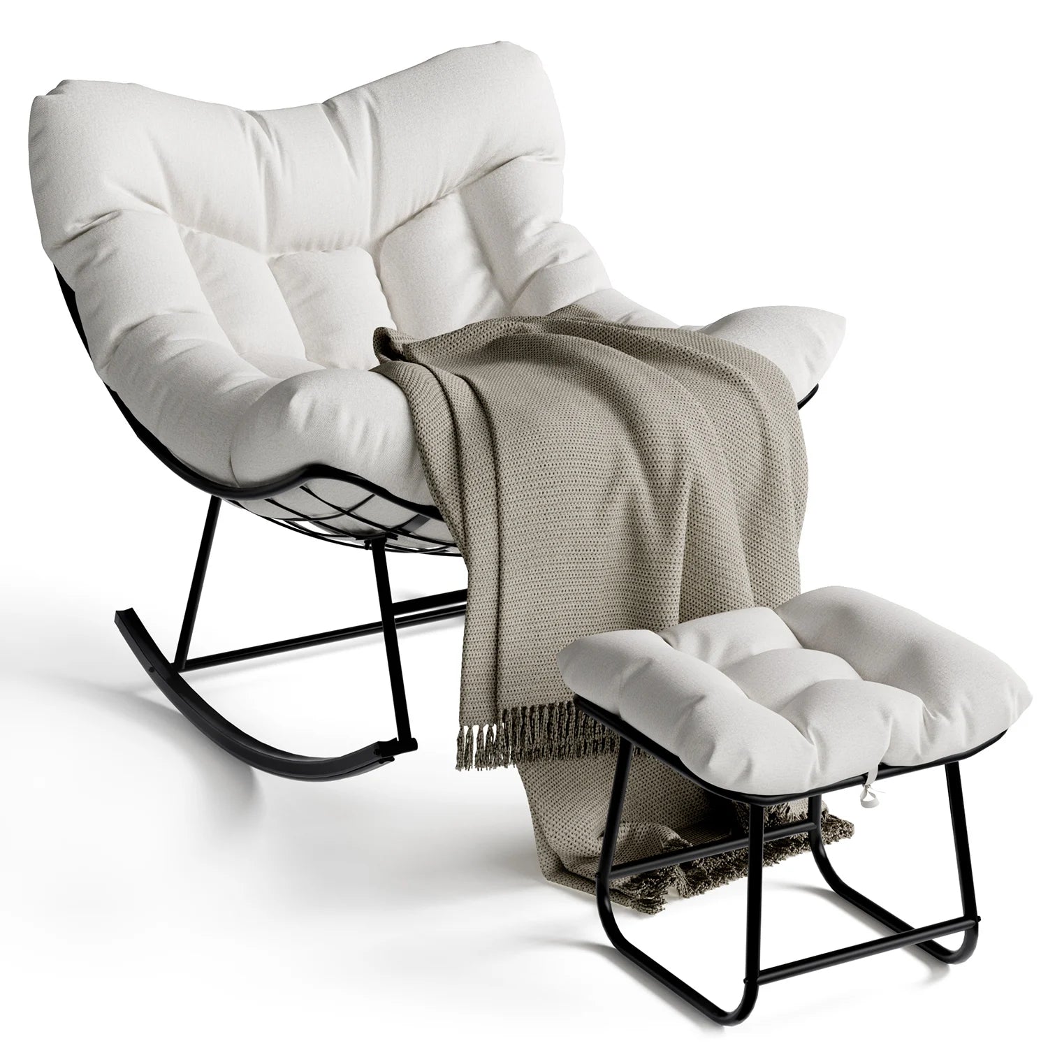 Fauteuil Suspendu Œuf en Rotin — Cocon de Détente